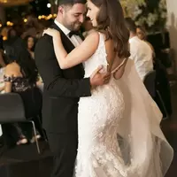  Two Pieces 2 in 1 Mermaid Wedding Dresses with Removable Long Over Skirt Train Pearls Bridal Gowns Plus Size  - Thumbnail 4