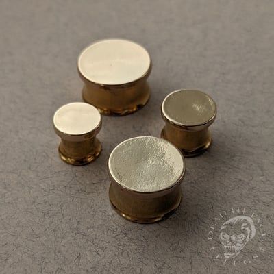 Sun disc solid gold mirror finish plugs gauges for streched ears