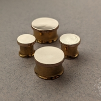 Sun Disc Solid Gold Mirror Finish Plugs Gauges for Streched Ears - Thumbnail 4