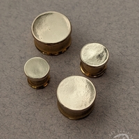 Sun Disc Solid Gold Mirror Finish Plugs Gauges for Streched Ears - Thumbnail 5