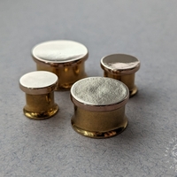 Sun Disc Solid Gold Mirror Finish Plugs Gauges for Streched Ears - Thumbnail 7