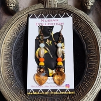 QUEEN NANDI 👑🍯✨️ HANDMADE CRYSTAL & SHELL EARRINGS 💫 By Nubian Collection Artwear 🎨  - Thumbnail 3