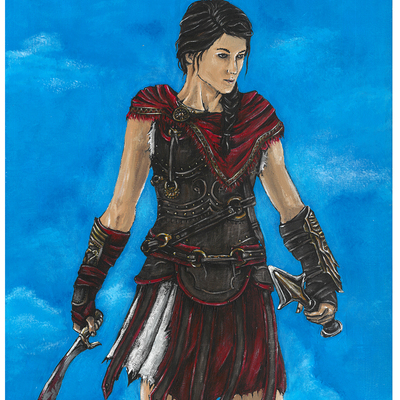 Assassin's creed odyssey signed art print kassandra  - Thumbnail 2