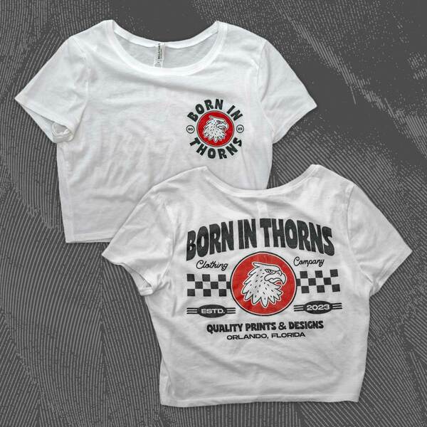 Born In Thorns Eagle Head Crop Top