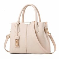 Simple Soft PU Leather Handle Handbags Satchel Bags Tote Messenger Bag For Mom Shopping Shoulder Bags Crossbody Bag  - Thumbnail 10