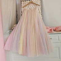 Women Girl Rainbow Color Long Tulle Skirt Holiday Outfit Rainbow Tutu Tulle Maxi Skirt Custom Plus Size - Thumbnail 1