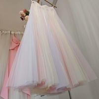 Women Girl Rainbow Color Long Tulle Skirt Holiday Outfit Rainbow Tutu Tulle Maxi Skirt Custom Plus Size - Thumbnail 2