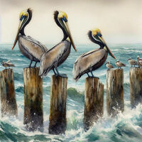 Pelicans And Seagulls Cross Stitch Pattern - Thumbnail 2