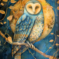 Owl And The Moon Cross Stitch Pattern - Thumbnail 2