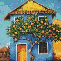Orange Tree Cross Stitch Pattern - Thumbnail 1