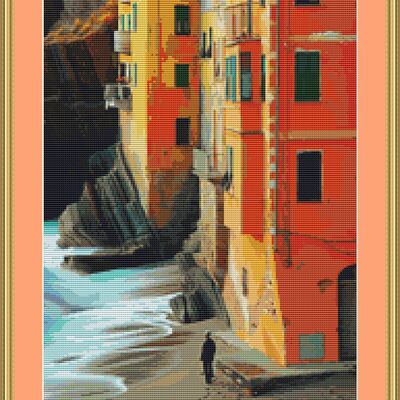 On the beach cross stitch pattern