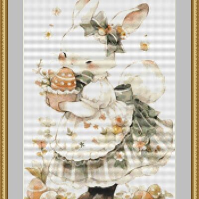 Mrs bunny cross stitch pattern