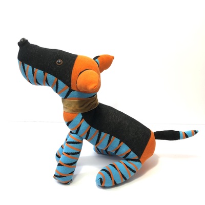 Sock Dog - Orange, Blue, and Black