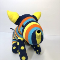 Sock Dog - Blue Stripes and Polka Dots  - Thumbnail 1