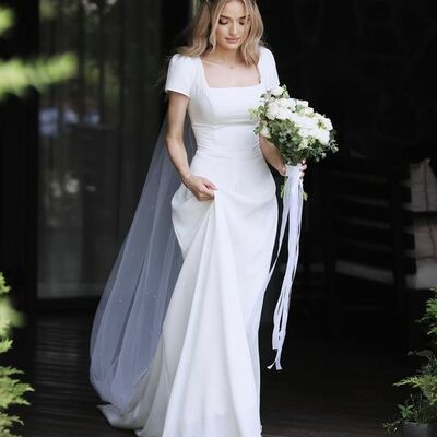 Simple sheath wedding dress mermaid bridal dresses 