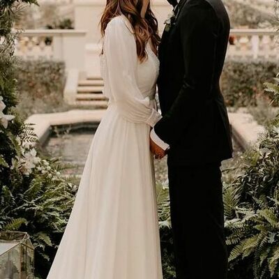 Simple chiffon wedding dress mermaid bridal dresses 