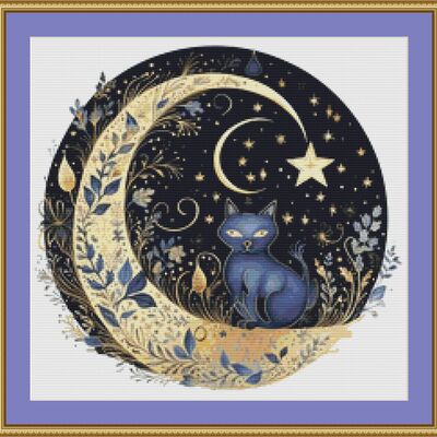 Moon and stars cross stitch pattern - Thumbnail 3
