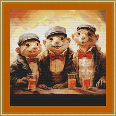 Mongoose friends cross stitch pattern - Thumbnail 3