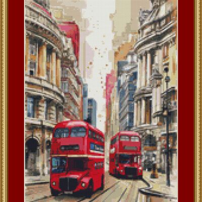 London buses cross stitch pattern - Thumbnail 2