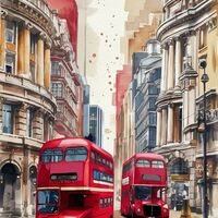 London Buses Cross Stitch Pattern - Thumbnail 2