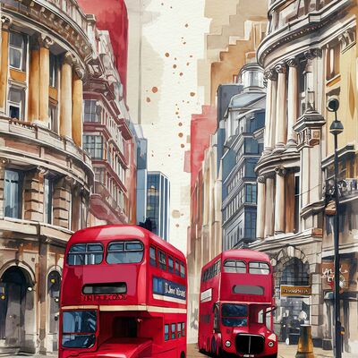 London buses cross stitch pattern