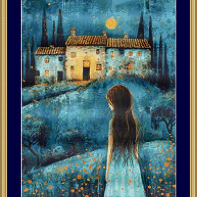 Little girl cross stitch pattern