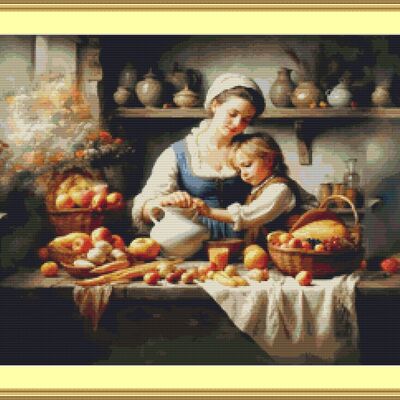 In the kitchen cross stitch pattern