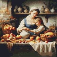In The Kitchen Cross Stitch Pattern - Thumbnail 1