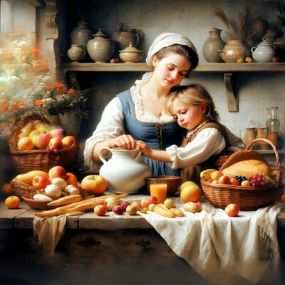 In the kitchen cross stitch pattern