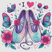 I Love Ballet Cross Stitch Pattern - Thumbnail 1