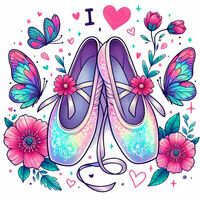 I Love Ballet Cross Stitch Pattern - Thumbnail 2