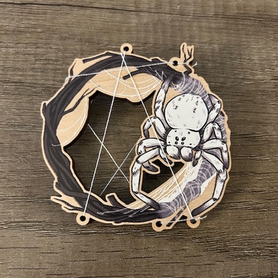 Velvet spider pin