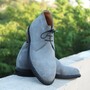 Gray Suede Leather Norwegian Welted Chukka Boot-1