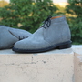 Gray Suede Leather Norwegian Welted Chukka Boot-2