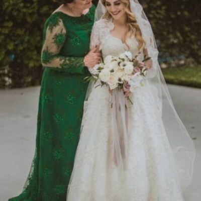 Green lace appliques mother of the bride groom dresses party gowns evening dress vestidos