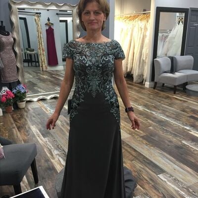 Black lace appliques mother of the bride groom dresses party gowns evening dress vestidos