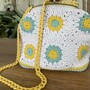 Knitted bag in summer colors with wallet-1