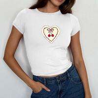 Love Ribbon Cherry Printed Top - Thumbnail 5