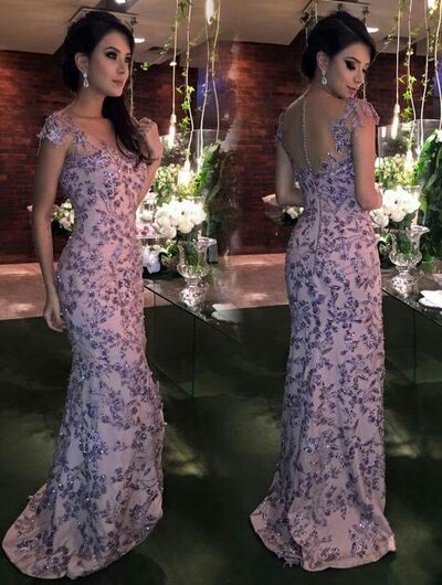 Light Purple Sequins Lace Mother of The Bride Groom Dresses Party Gowns Evening Dress vestidos