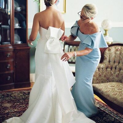 Simple sky blue mother of the bride groom dresses party gowns evening dress vestidos