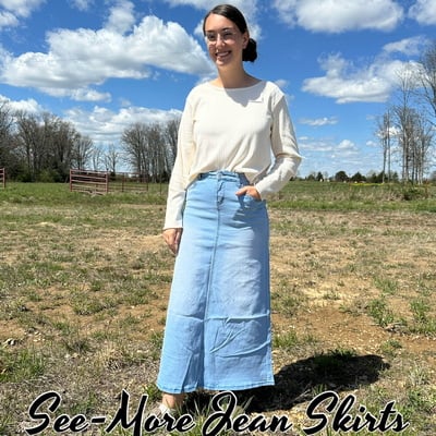 MEADOW LIGHT WASH LONG DENIM SKIRT