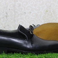 New Mens Handmade Formal shoes Black Suede & Leather Single Lace Slip on Dress & Casual Wear Boots - Thumbnail 2