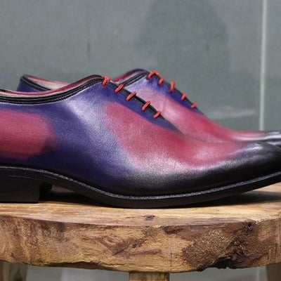 New mens handmade shoes formal wear multi color leather lace up dress & casual boots