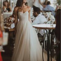 Simple A-line Wedding Dress, Sweetheart Wedding Dress, Tulle Wedding Dress,1757 - Thumbnail 1