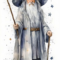 Grey Wizard Cross Stitch Pattern - Thumbnail 2