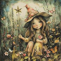 Garden Witch 1 Cross Stitch Pattern - Thumbnail 1