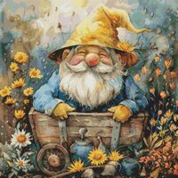 Garden Gnome 3 Cross Stitch Pattern - Thumbnail 1