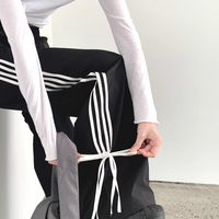 *Free Shipping*RIBBON STRIPE NYLON PANTS - Thumbnail 1
