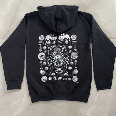 "a cat's life" zip-up hoodie (black)
