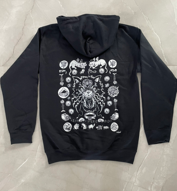 "A Cat's Life" Zip-Up Hoodie (black)